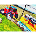 Chained Tractor Towing Train Simulator