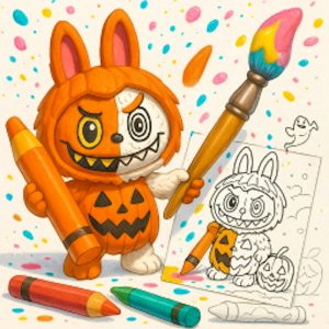 Halloween Labubu Coloring & Drawing Game