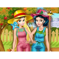 Princesses Working in the Garden