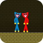 Red and Blue Stickman Huggy